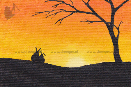kunst kaart zonsondergang